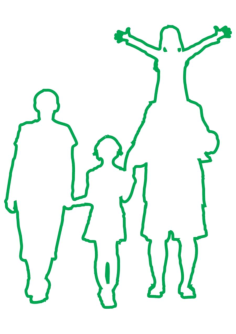 Family Reunion Silhouette Kids Coloring Sketch, Free Vectors File